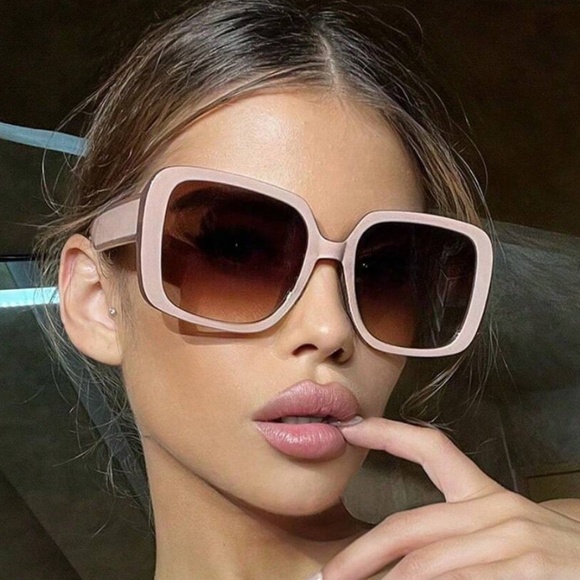 Warm Pink Gradient Bug Eye Square Sunglasses